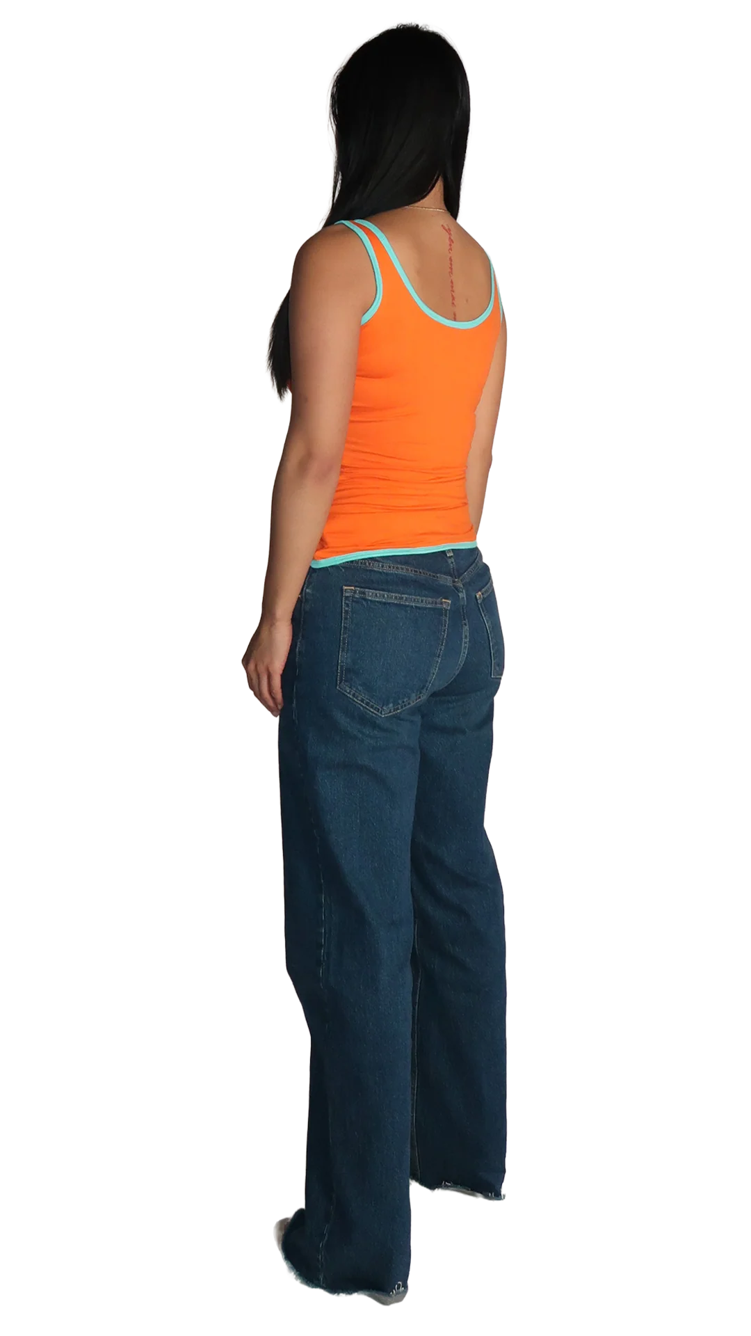 ORANGE/BLUE #nadigirl TANK TOP - Image 3