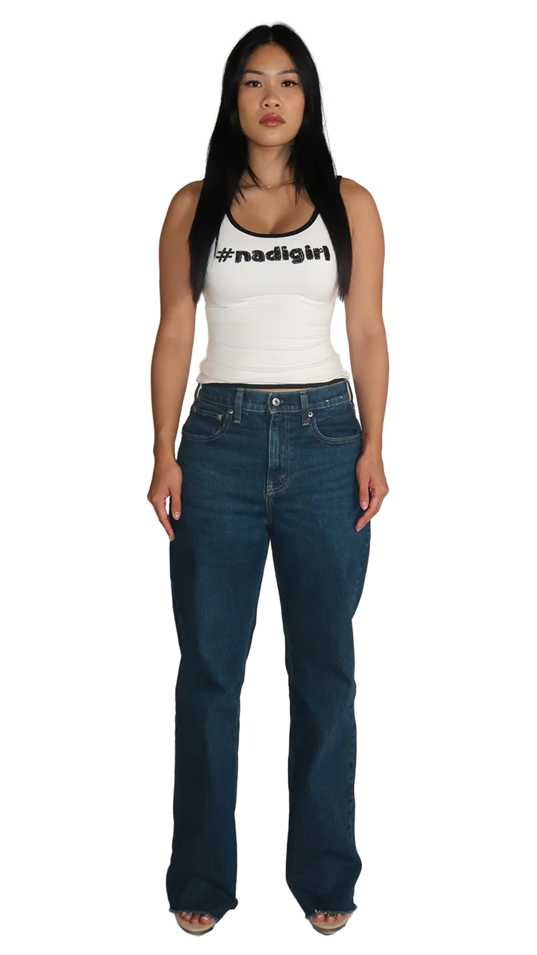 WHITE/BLACK #nadigirl TANK TOP - Image 6