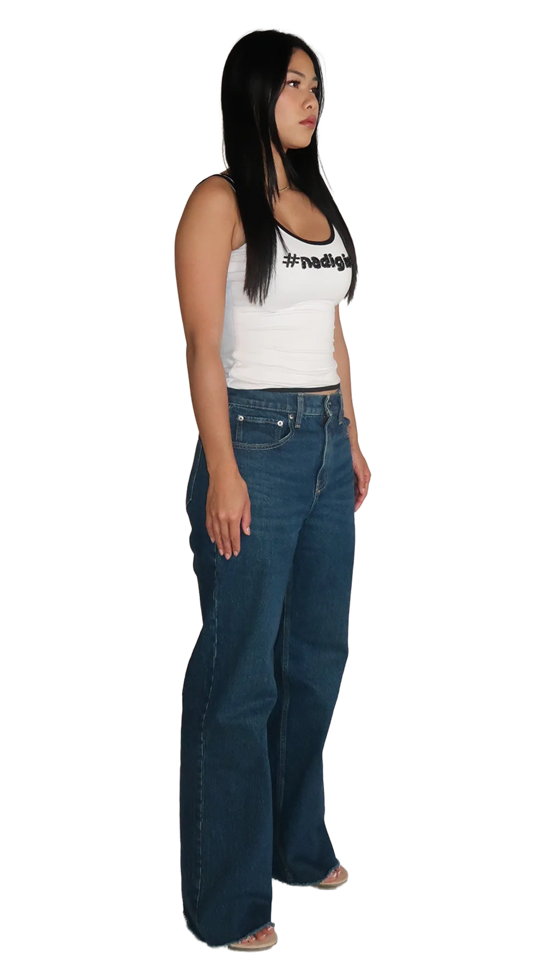 WHITE/BLACK #nadigirl TANK TOP - Image 7